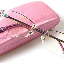 Модные овальные прогрессивные многофокальные очки для чтения женские регулируемые видения фотохромные очки с коробкой FML