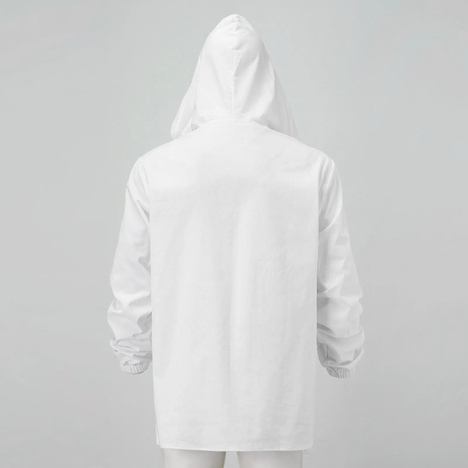 Men Shirt Plus Size Long Sleeve Autumn Hooded Pullovers Harajuku Tops Solid Vintage Brand Shirts Streetwear Camisa Masculina