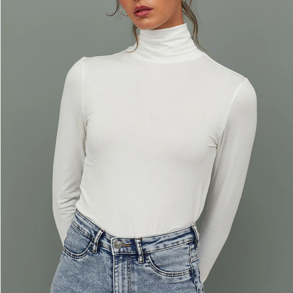 white spandex turtleneck