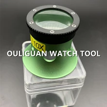 5X 10X ультра прозрачное увеличительное стекло объектив лупы алюминиевый сплав тела часы ремонт инструмент лупа для часовых аппаратов