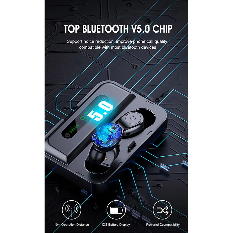 Наушники OWX Bluetooth 5,0, беспроводные наушники, спортивные наушники, TWS, игровая гарнитура, шумоподавление, настоящие беспроводные наушники
