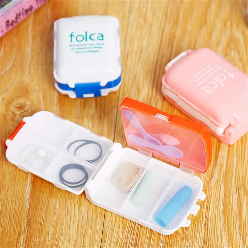 Pill Box Mini 8 Grids Medicine Tablet Week Pillbox Case Container Organizer Health Care Drug Travel Divider Portable Tool