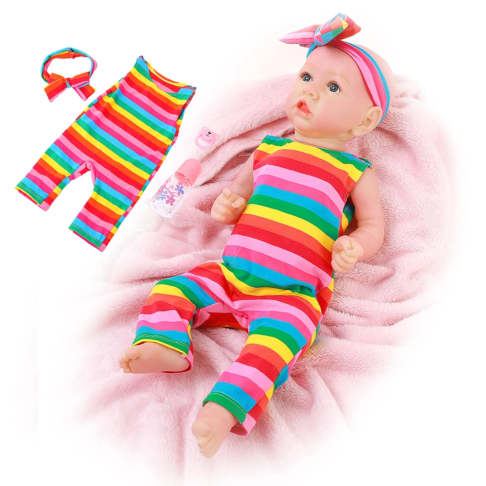 Голубоглазые куклы Reborn baby girl 2" 50 см маленькие лысые голландские куклы игрушки для детей реалистичные ручной работы на день рождения Рождественский подарок
