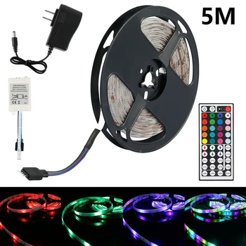 

LED Strip Light RGB Led Light Tape SMD3528 DC12V IP65 Waterproof LED Light 5M Flexible Diode Ribbon with 44 Key Controller