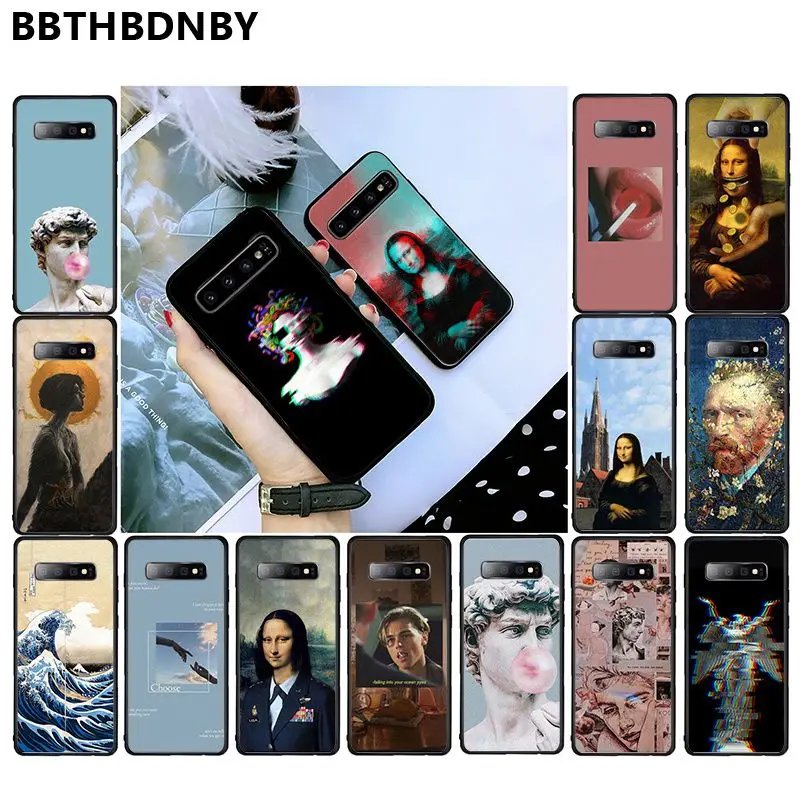 

For Galaxy S10 plus Aesthetic Mona Lisa Van Gogh Phone Case Shell for Samsung S9 plus S6 edge plus S7 edge S8 plus S10 plus