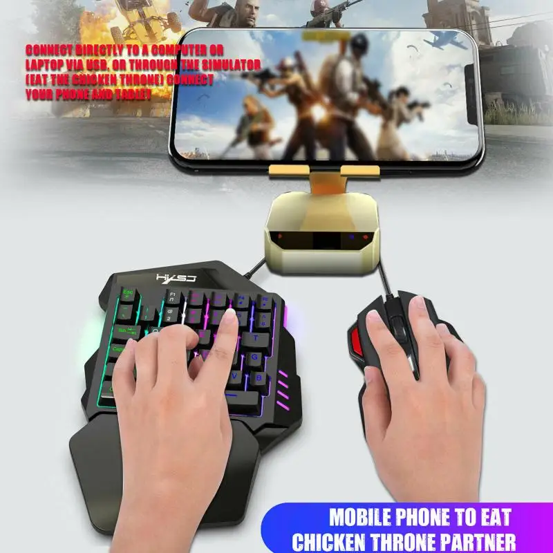 

One-Handed Mechanical Gaming Keyboard Mouse RGB Backlit Portable Mini Gaming Keypad Mouse Game Controller For PC PS4 Xbox Gamer