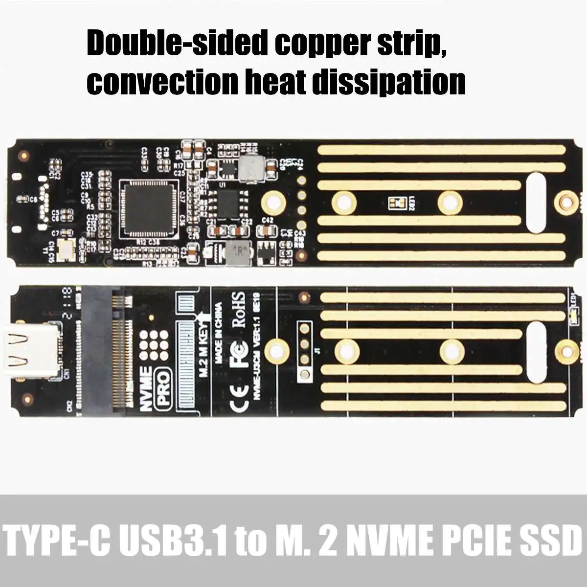 JEYI i9 NVME алюминиевый USB3.1 type-C к M.2 PCIE SSD ard Disk Box Корпус 10 Гбит/с