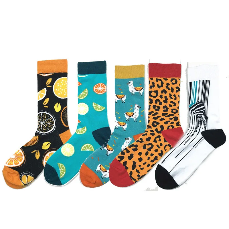 Носки мужские леопардовые с геометрическим принтом для повседневной носки