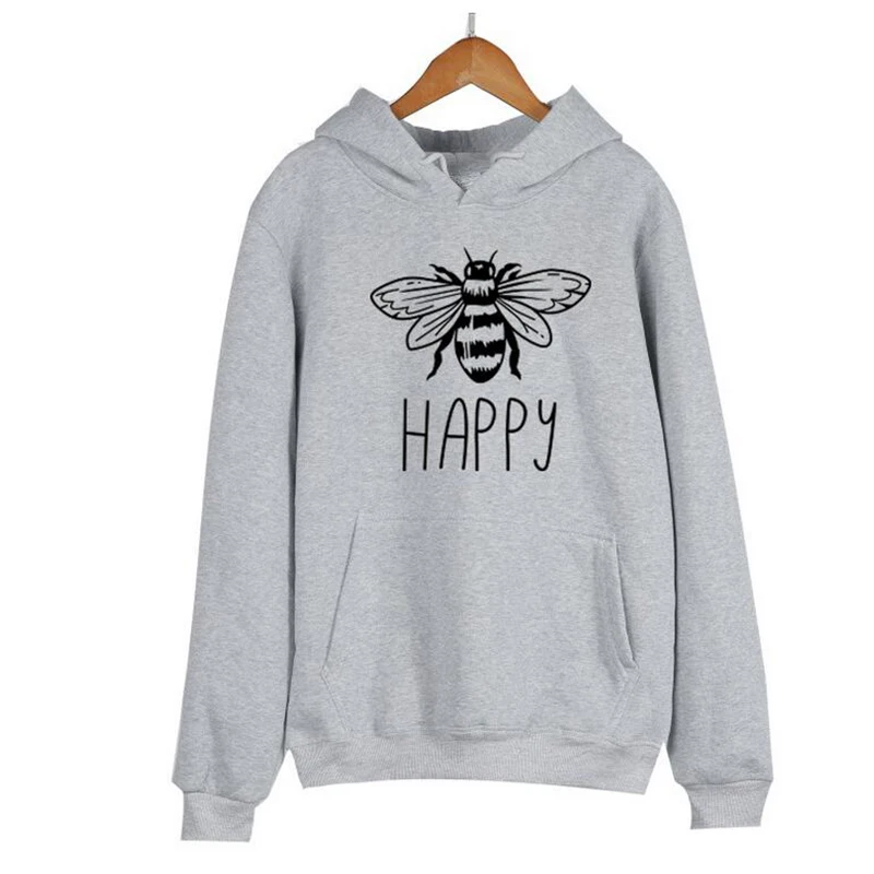 Bee Happy женские толстовки осень зима флисовые пуловеры Save The Bees Sweashirt Hipster Grunge Harajuku уличная Прямая поставка