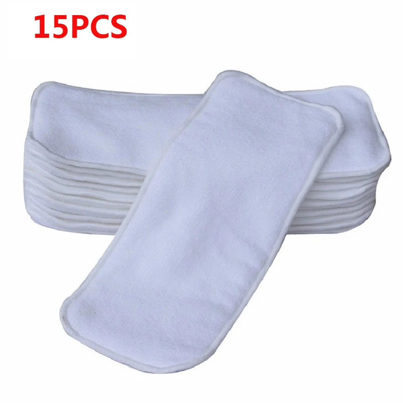 microfiber inserts Многоразовые вставки для подгузников Упаковка из 15 абсорбирующих и дышащих вкладышей Ohbabyka вставки из 3 слоя микрофибры для новорожденных тканевые подгузники - Цвет: microfiber inserts