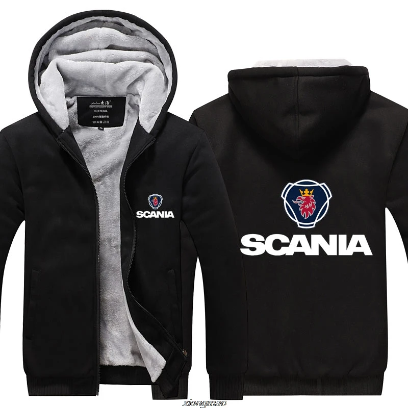 Зимние Повседневные толстовки с капюшоном Scania толстовка на молнии для мужчин утолщенное пальто для мужчин - Цвет: 1