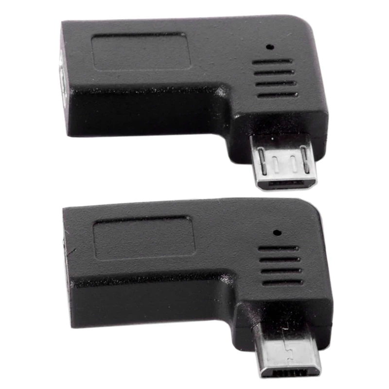 1 пара USB-C Type-C Женский к Micro-USB 2 0 5Pin Мужской адаптер данных 90 градусов левый и