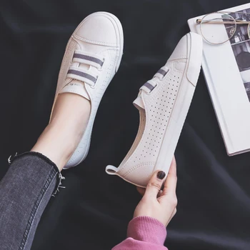 

Woman Loafers 2020 Female On Flats Ladies Solid Hollow Shoes Women's Slip Out Vulcanized Women Breathable Spring Casual Footwear