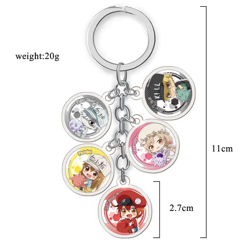 Anime Acrylic Keychain Hataraku Saibou Cells At Work Two Side Print Car Key Chain Cartoon Figure Holder Best Friend Keyring Gift Anime Acrylic Keychain Hataraku Saibou Cells At Work Two Side Print Car Key Chain Cartoon Figure Holder Best Friend Keyring Gift