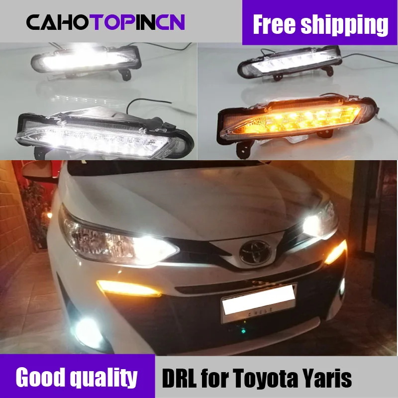 DRLForToyotaYaris20172018Waterproof12VLEDDaytimeRunningLight