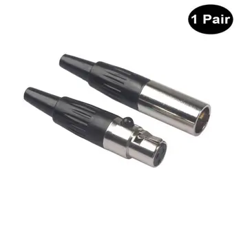 

1 Pair Audio Video Connectors 3 Pin Mini XLR Shielding Plug Adapter For Headphone Cable Cord Fastest Delivery
