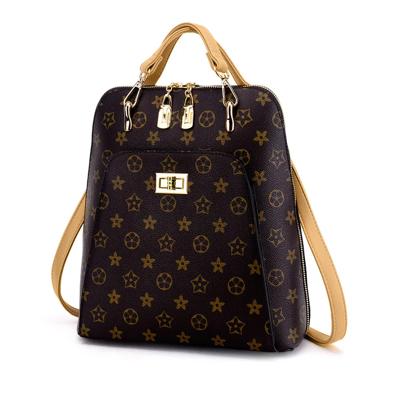 

2018 Spring And Summer New Style One-Shoulder Multi-functional Backpack Trend Retro WOMEN'S Backpack Guangzhou Brand on Behalf