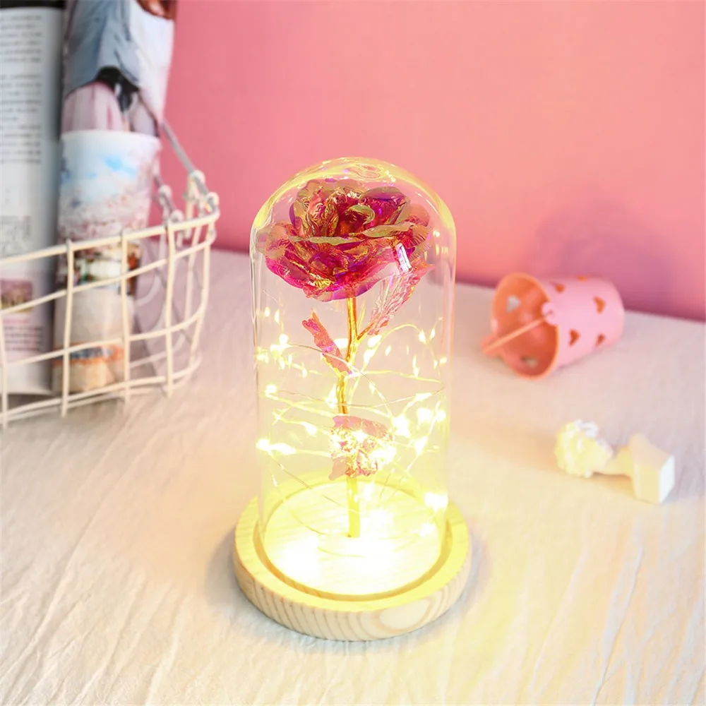Eternal Flower Glass Cover Beauty And Beast Eternal Flower Rose In Flask 14