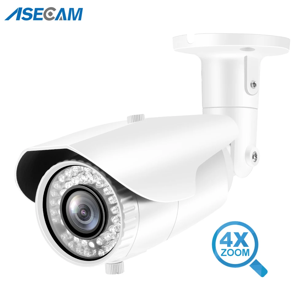 Super 5MP IP Camera H.265 Zoom 4X Varifocal lens Onvif Bullet Outdoor Video Surveillance Network POE CCTV Xmeye Security | Безопасность