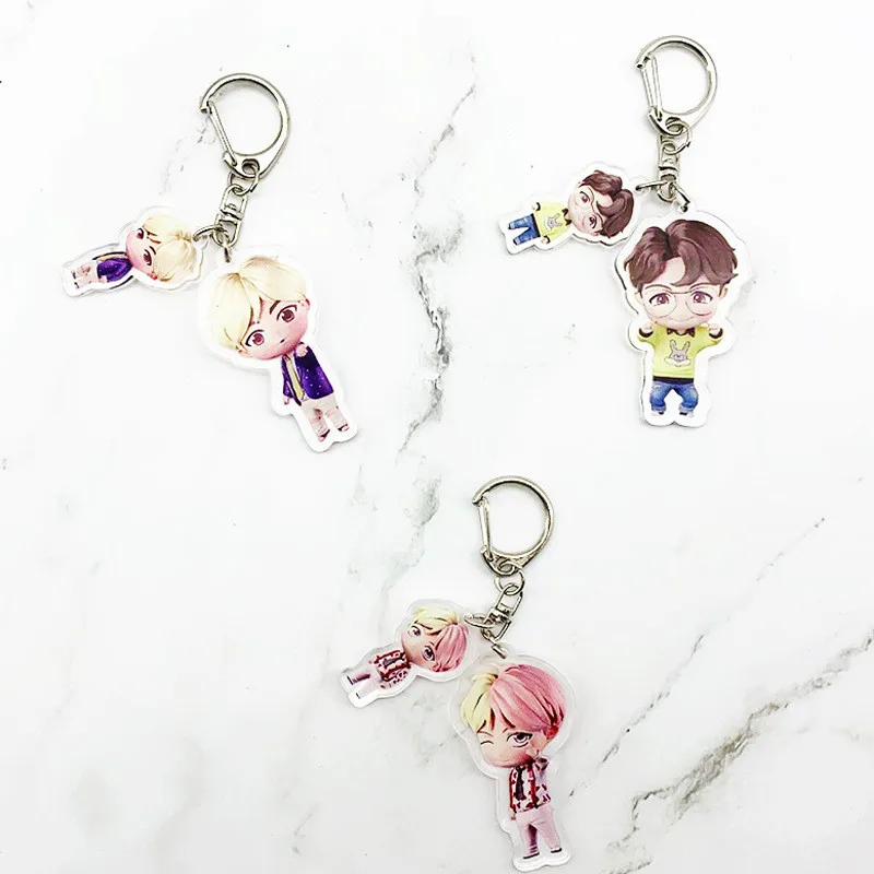 KPOP Bangtan мальчики аниме мультфильм кулон брелок карта душа Persona JIMIN JUNG KOOK SUGA милая сумка аксессуары J941
