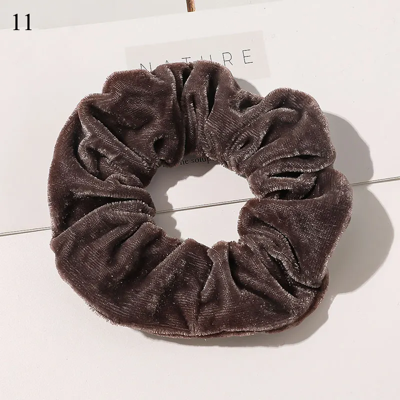 Winter Shiny Velvet Scrunchies Candy Color Soft Girls Hair Rope Hair Accessories Rubber Band Elastic Hair Bands Ponytail Holder mini hair clips Hair Accessories