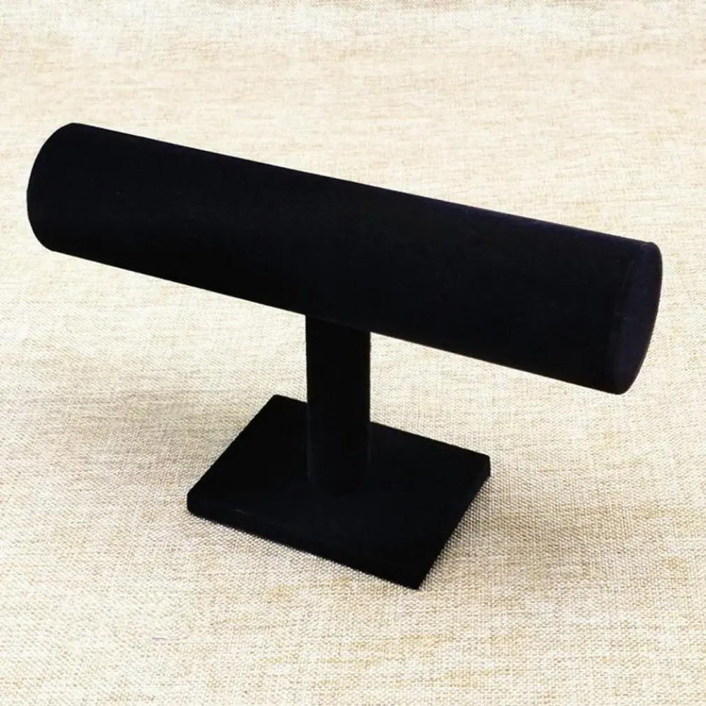 Black Velvet Jewelry Bangle Watch Display Stand Holder Bracelet Chain T-Bar Rack Portable Jewelry Organizer Rack Dropshipping