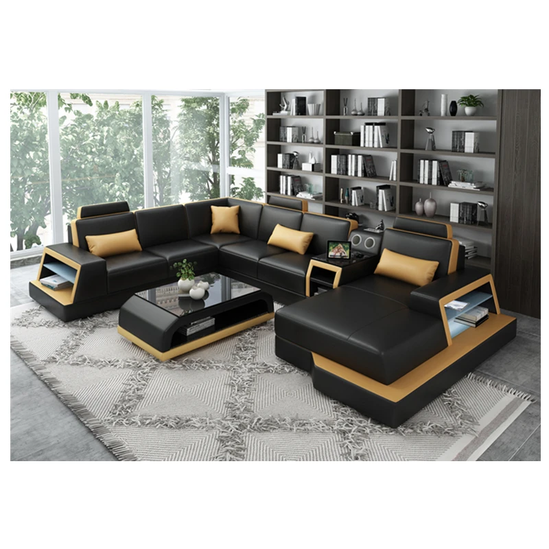 Изготавливаемые на заказ высшего качества гостиная мебель для гостиной кожаный диван-кровать с музыкальным проигрывателем bluetooth USB кабель для зарядки
