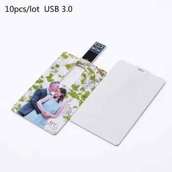 

Usb 3.0 10pcs/lot Free Logo 4GB 8GB 16GB Waterproof Super Slim Credit Card Pendrive Bank Cards USB Flash Drive Photography Gifts