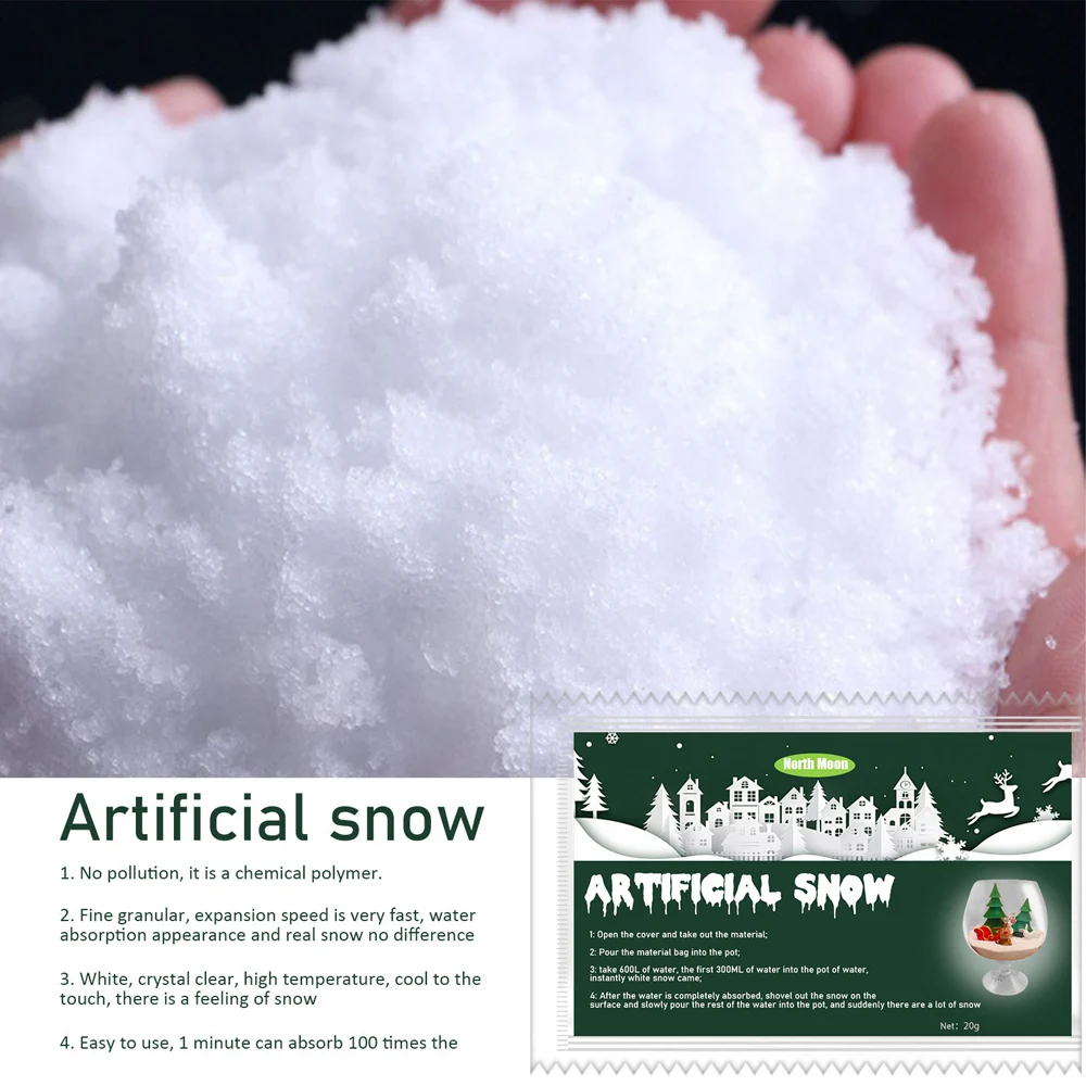 Christmas Artificial Snow Sparkling Fake Snow Powder for Christmas Tree