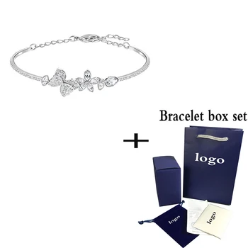 

SWA Fashion New Flower Bracelet Shiny Butterfly Crystal Lady Bracelet Send Mom and Girlfriend Romantic Luxury Jewelry Gift