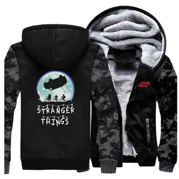 

Stranger Things Funny Car Winter New 2019 Hot Sale Warm Clothing Zipper Streetwear Retro Print Mens Sweatshirts Raglan Fashion