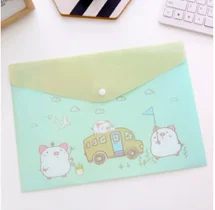 2 шт./лот милый мультяшный ПВХ A4 сумка прочная папка на кнопке цветочный папка для документов Бумага A4 коробка для документов школа набор канцелярских принадлежностей - Цвет: 2 pcs