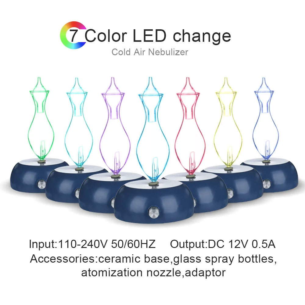 Арома очиститель воздуха деревянный и стеклянный рассеиватель для ароматерапии эфирное масло диффузор тумана Fogger с 7 цветов светодиодный светильник