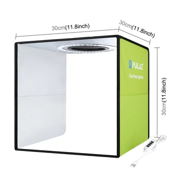 

PULUZ 30cm Folding Portable Ring Light Photo Lighting Studio Shooting Tent Box Kit with 6 Colors Backdrops