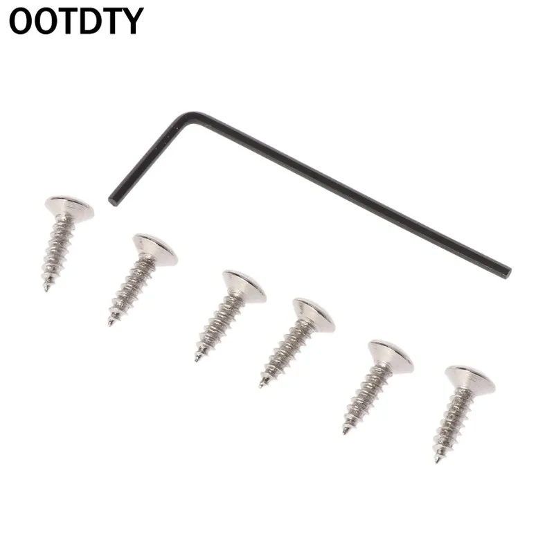 OOTDTY 1 компл. 65 мм гитары 6 Седло фиксированный мост для электрогитары с винтами серебро