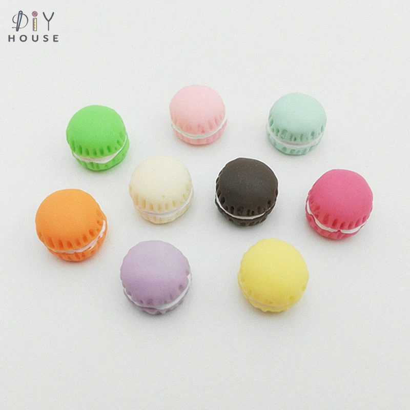 

10/20/30Pcs Simulation Hamburger Macaron Flatback Planar Resin Color DIY Craft Supplies Ear Stud Pendant Hair Accessories Decor