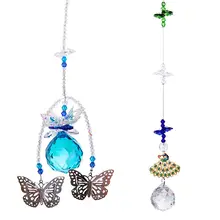 H& D хрустальный шар призмы бабочка Павлин Suncatcher окно висячие орнамент Радуга производитель для дома, украшения сада, упаковка из 2