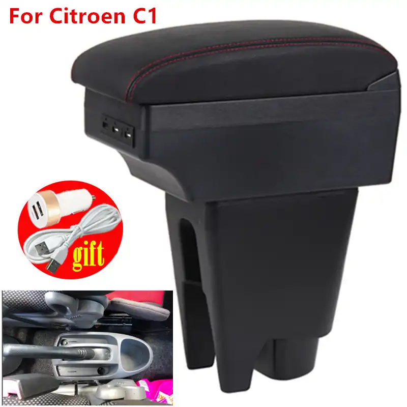 Untuk Citroen C1 Sandaran Tangan Kotak Toko Pusat Kotak Konten Mobil Gaya Dekorasi Dengan Cup Pemegang Usb|Lengan Kursi| - Aliexpress