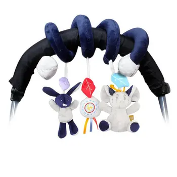 

Baby Infant Cute Animals Rattle Bed Crib Car Hanging Stroller Revolves Plush Appease Toys Teether Developmental Gift Rattles Toy