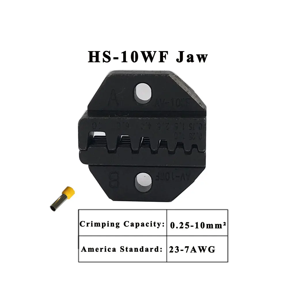HS-10WF Crimping pliers jaw for 230mm pliers plug spring and crimping cap terminals HS-02H HS-05H HS-03BC HS-10WF high hardness jaw tool - Color: HS-10WF