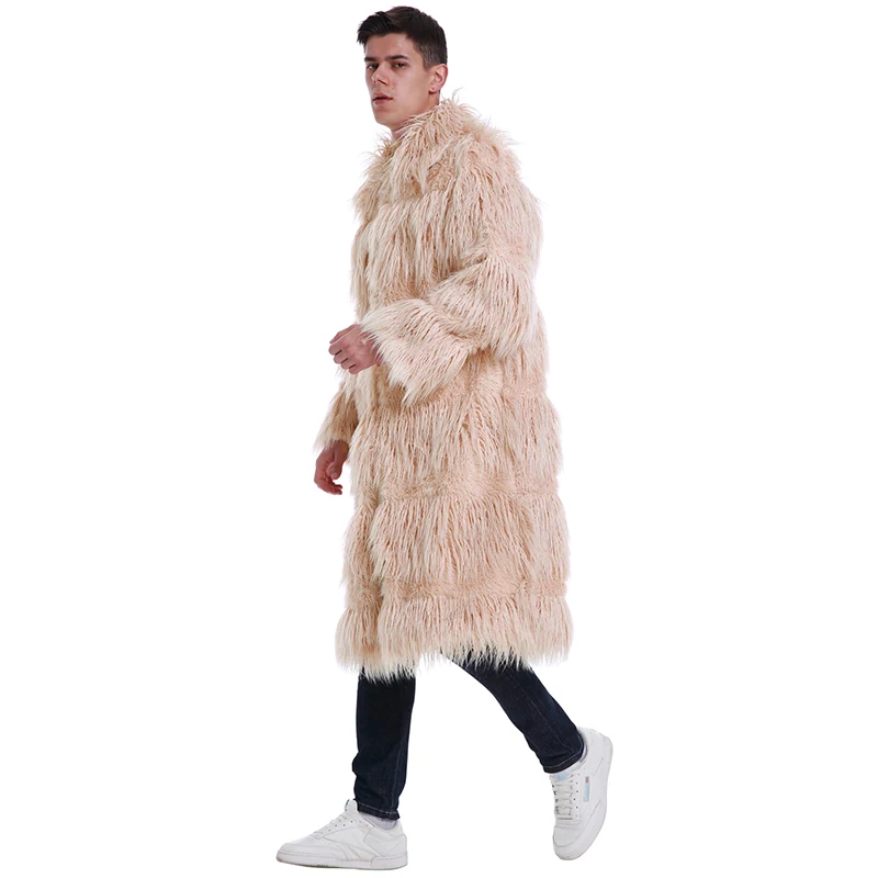 Осенне-зимнее пальто мужские Chaqueta черные Большие размеры Модные мужские пальто из искусственного меха с длинным рукавом мужские меховые пальто свободная верхняя одежда 3xl