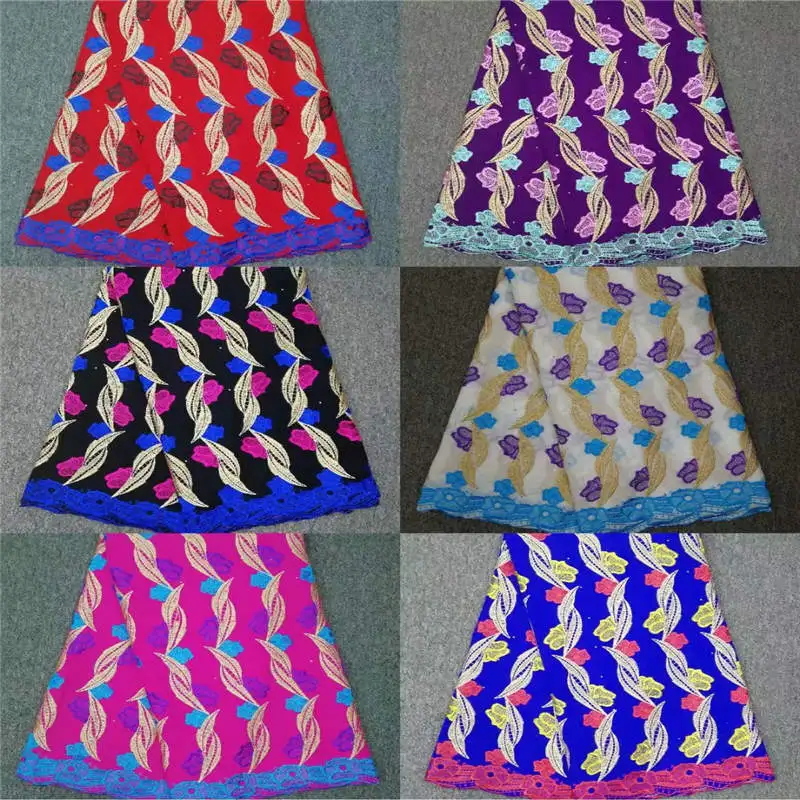 HL! хлопок вышивка швейцарский французский вуаль Пробивной хлопок кружевной ткани Африканское парчовое Ткань 5 ярдов/партия! J91009