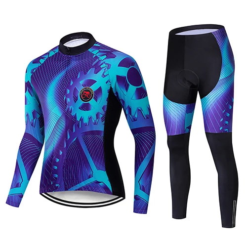 jersey and pants Быстросохнущая Мужская одежда для велоспорта из лайкры,, комплект из Джерси с длинным рукавом и нагрудником, спортивная одежда для велоспорта, Мужская одежда, костюм для горного велосипеда, комплект mallot - Цвет: jersey and pants