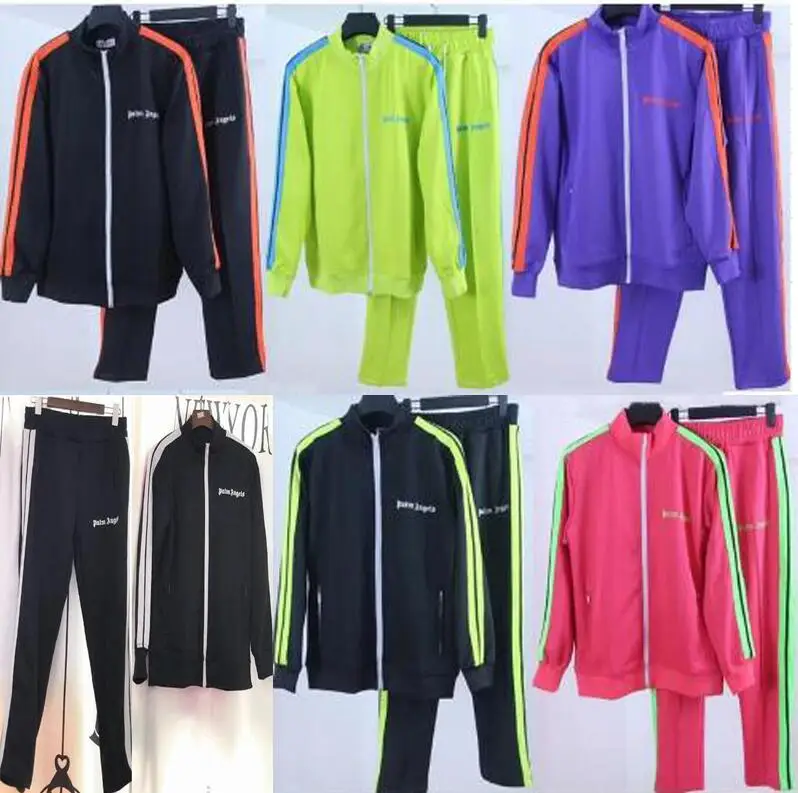

Hot 2019New Palm Angels Jackets High Quality Yellow Blue Fashion Striped PA Jackets Autumn Sportswear Joggers Palm Angels Jacket