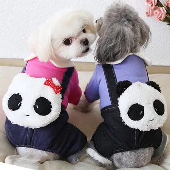 

Warm Panda Shape Pet Cotton Costume Dog Clothes Cute Panda 4-legged Dog Clothes Jumpsuit For Pet Dog Cat For Autumn Winter