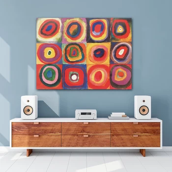 

RELIABLI ART Abstract Poster Wassily Kandinsky Red Circle Pictures Canvas Painting Wall Art For living Room Decoration Unframed