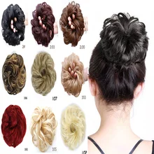 Lupu женские вьющиеся волосы на заколках булочки синтетические волосы Chi парики для наращивания волос аксессуары для волос черный коричневый высокотемпературное волокно