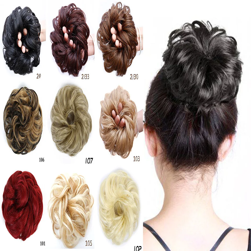 Curly Messy Bun Hair Piece Scrunchie Updo Cover Hair Extensions
