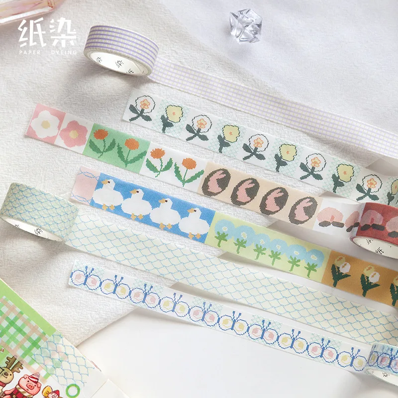 Mohamm 1Pcs Kawaii Spring Series Tape Creative Decorative Washi Masking Scrapbooking Stationery School Supplies | Канцтовары для