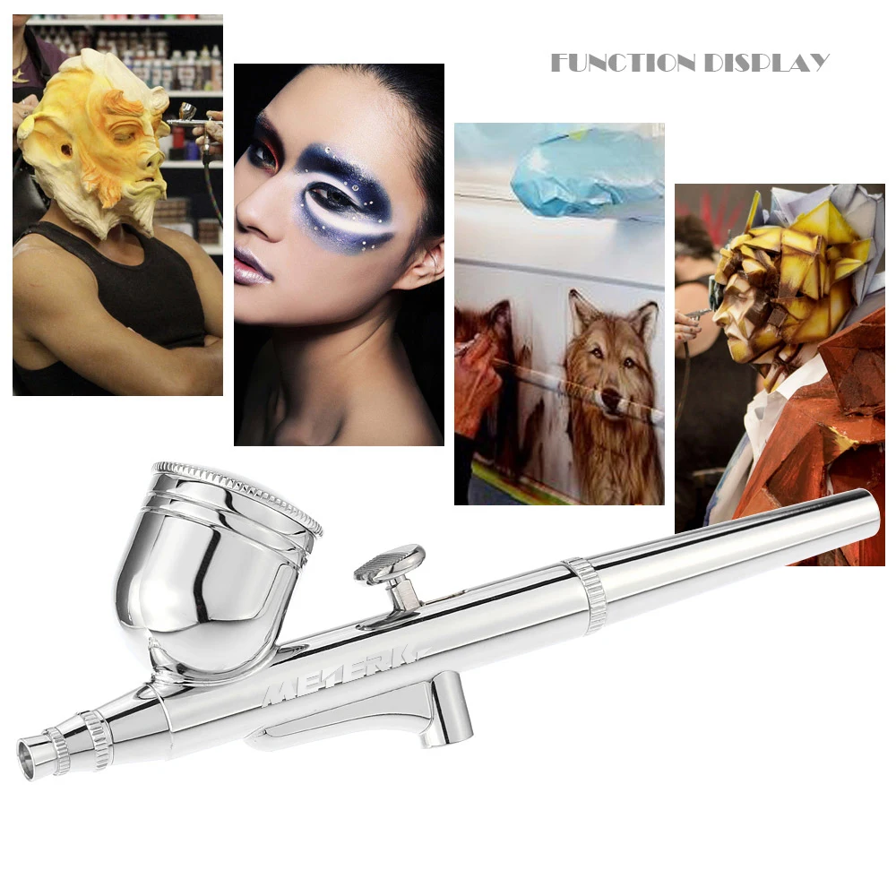 Meterk Аэрограф 110-240 В гравитационный подающий пистолет-распылитель двойного действия Пескоструйный Аппарат для воздушного компрессора комплект Краскораспылитель набор инструментов